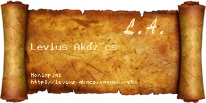 Levius Akács névjegykártya